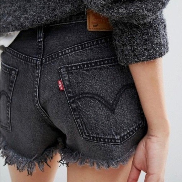 Levi's Pants - Levi’s 501 Denim Shorts Trashed Black